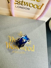 Bague Vivienne Westwood bleue Orb – Neuve – Boîte + pochon + sac 