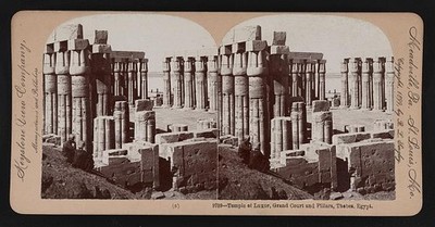 Photo:Luxor Thebes Egypt 1899 Temple of Luxor Grand Court Pillars