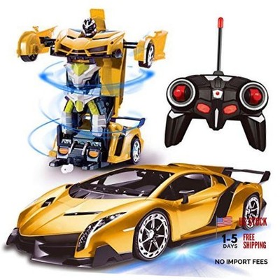 Remote Control Car - Transform Robot Toys for Boys Teens, RC Car with Yellow