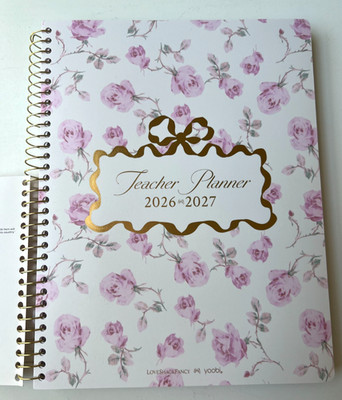 NEW LoveShackFancy x Target - Yoobi Ribbon Rosa Monthly & Weekly TEACHER Planner