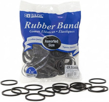 Black Rubber Bands   Assorted Sizes, Heavy Duty Elastic Bands for Money, Office,