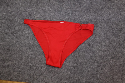 BIKINI UNTERTEIL SLIP GRÖSSE S DUNKELORANGE AM RING GERAFT SILBERNAHT