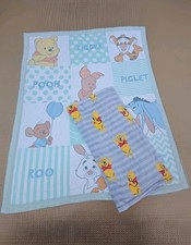 Lot Of 2 Disney Baby Winnie The Pooh Baby Blanket Crib Quilt