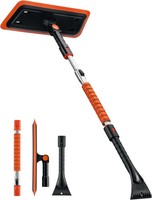Schneebesen Eiskratzer 2-In-1 Auto Silikonkopf Lackschonend Pkw Lkw Suv Orange