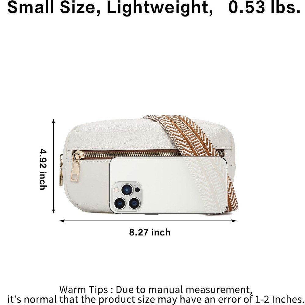 Stylish Adjustable Leather Fanny Pack for Women & Men - Waist Belt Bag  