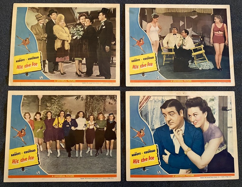 HIT THE ICE 1943 ABBOTT & COSTELLO 5 LOBBY CARDS VINTAGE RARE!