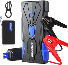 6500A Car Battery Jump Starter Portable 12V With USB Output Storage Case, LED
