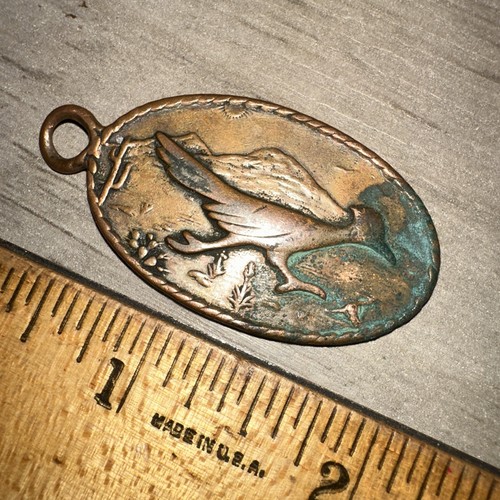 Solid Copper Roadrunner Keychain Relief Desert Charm New Mexico State Bird