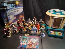 Vintage Star Trek Action Figures Playmates Lot Accessories Case & Transporter 