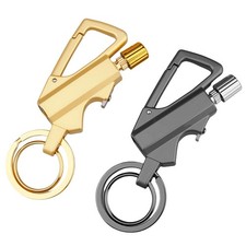 2 Pack Permanent Match Keychain Lighter, Metal Infinity Small, Black gold