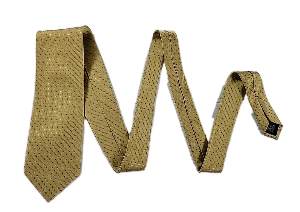 Corbata Harold Powell AMARILLA, AZUL, LUNARES, 100% SEDA. Foto 4 de 4