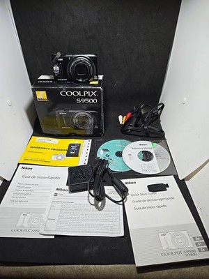 Nikon COOLPIX S9500 Compact Digital Camera 18.1MP 22x Zoom Wi-Fi Black Free Ship