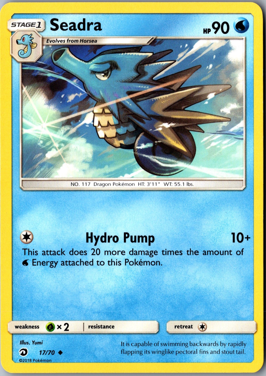 Seadra 17/70 Uncommon Dragon Majesty Lightly Played Pokemon Card TCG Single