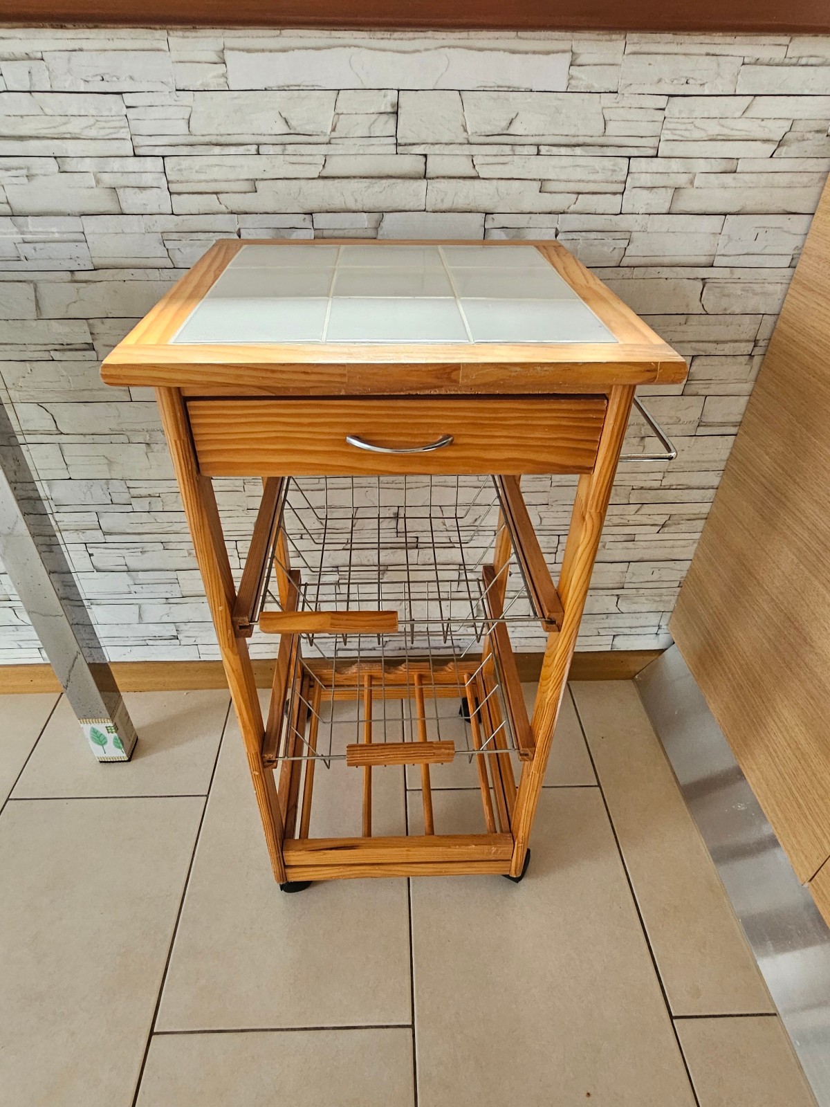 Carrello Salvaspazio Cucina in Legno 37x37