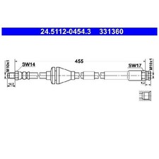 2x Bremsschlauch 24420936 vorne für Fiat Punto 188
