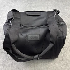 Dagne Dover Landon Carryall Duffle Bag Black Snap Zip Large Gym Workday