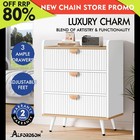 ALFORDSON 3 Chest of Drawers Modern Storage Cabinet Dresser Tallboy Wood White