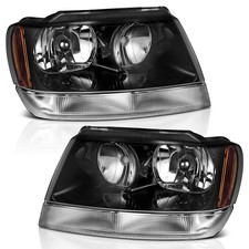 Headlights Assembly Pair For 1999-2004 Jeep Grand Cherokee