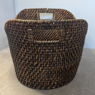 XL Vintage Oval Basket 18  X 13  X 10  Handles Woven In Design SEE Description