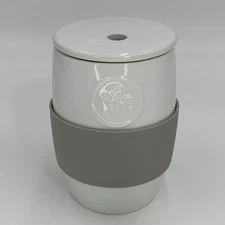 Pampered Chef Ceramic Egg Cooker #1529 With Silicone Sleeve And Lid Preowned