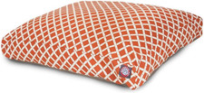 Burnt Orange Bamboo Large Pet Bed with Washable Cover for Indoor/Outdoor Use