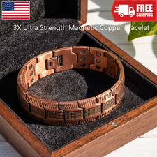 3X Ultra Strength Magnetic Copper Bracelet Vintage Copper Men's Therapy Energy
