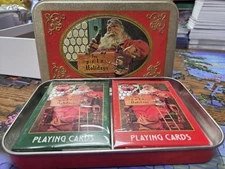Coca-Cola  Santa Nostalgia Playing Cards in Tin 1998 Limited Edition Two Decks 