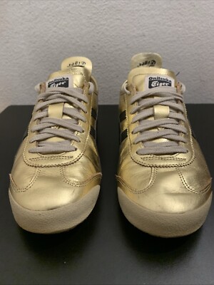 Onitsuka Tiger MEXICO 66 THL7C2 Gold x Black Leather Sneaker US