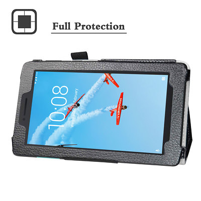 Slim Smart Cover Case For Lenovo Tab E8 Tablet (Model TB-8304F) - Synthetic Leather, With Stand