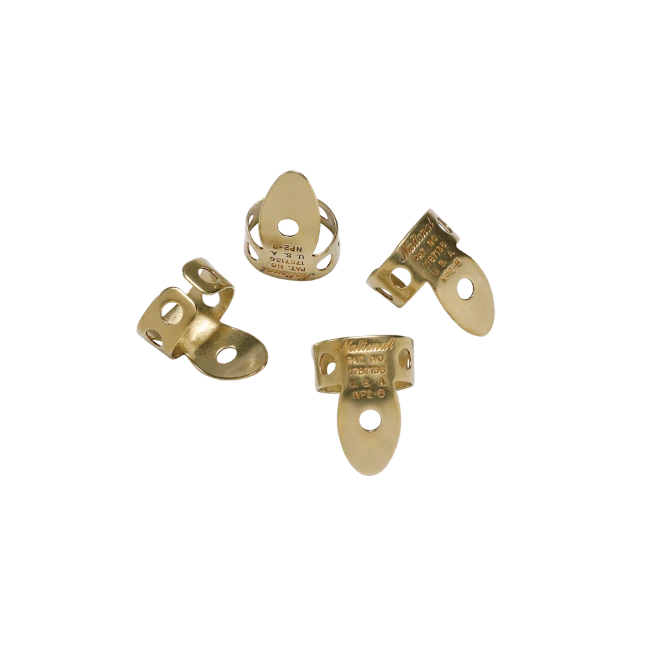D Addario National Original Vintage Brass Finger Picks Set of 4