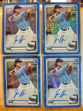 (4) 2020 Joe Ryan Bowman Chrome Blue Mojo Mega Box Refractor Auto #/150 Rookie