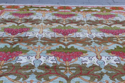 Vintage Traditional Hand Made Turkish Oushak Oriental Wool Blue Carpet 465x340cm - Picture 4 of 22
