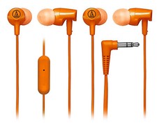 Audio-Technica In-Ear Headphones with In-line Mic  Control-Orange-ATH-CLR100ISO
