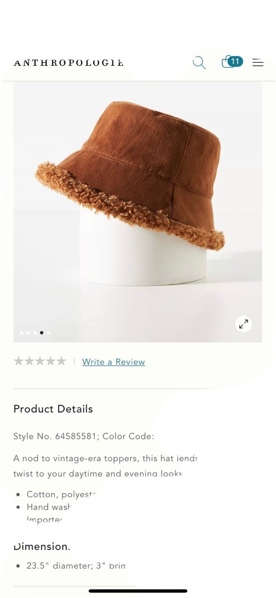 Anthropologie Ivory Fuzzy Bucket Hat NWT One‎ Size Anthropologie Shearling Lined Ivory Bucket Hat One Size. NWT  main image 4