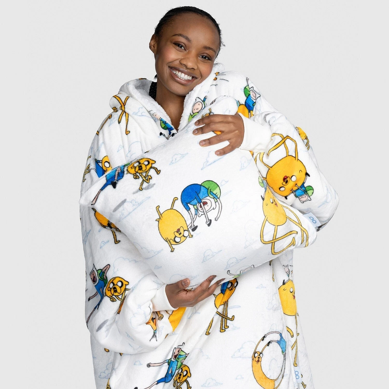Adventure Time Oversized Blanket Hoodie Sherpa Fleece One Size