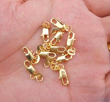 Wholesale DIY 20-50PCS Jewelry Findings 18K Yellow Gold Filled Lobster Clasps GF