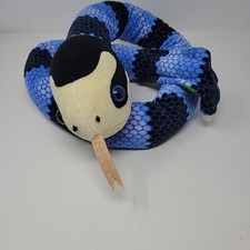 Wild Republic Blue Snake Plush Stuffed Animal 60 Long Black Realistic Cobra