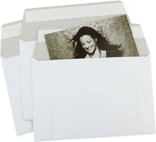5 EcoSwift 9 x 11.5 Rigid Photo Mailers Stay Flats White Cardboard Self Seal Env