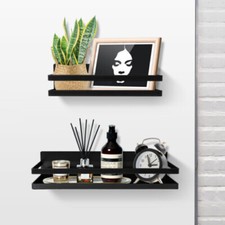 2Pcs Floating Wall Shelves  Picture Ledge Display Rack Book Shelf Office Home