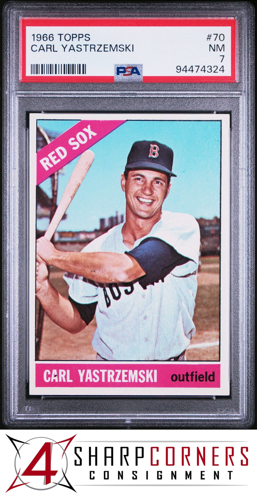 1966 TOPPS #70 CARL YASTRZEMSKI RED SOX HOF PSA 7