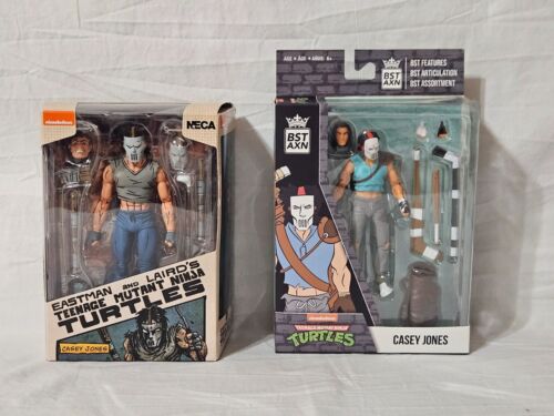Lot of 2 Casey Jones Figures. TMNT. Neca Eastman & Laird, BST AXN. NIB.