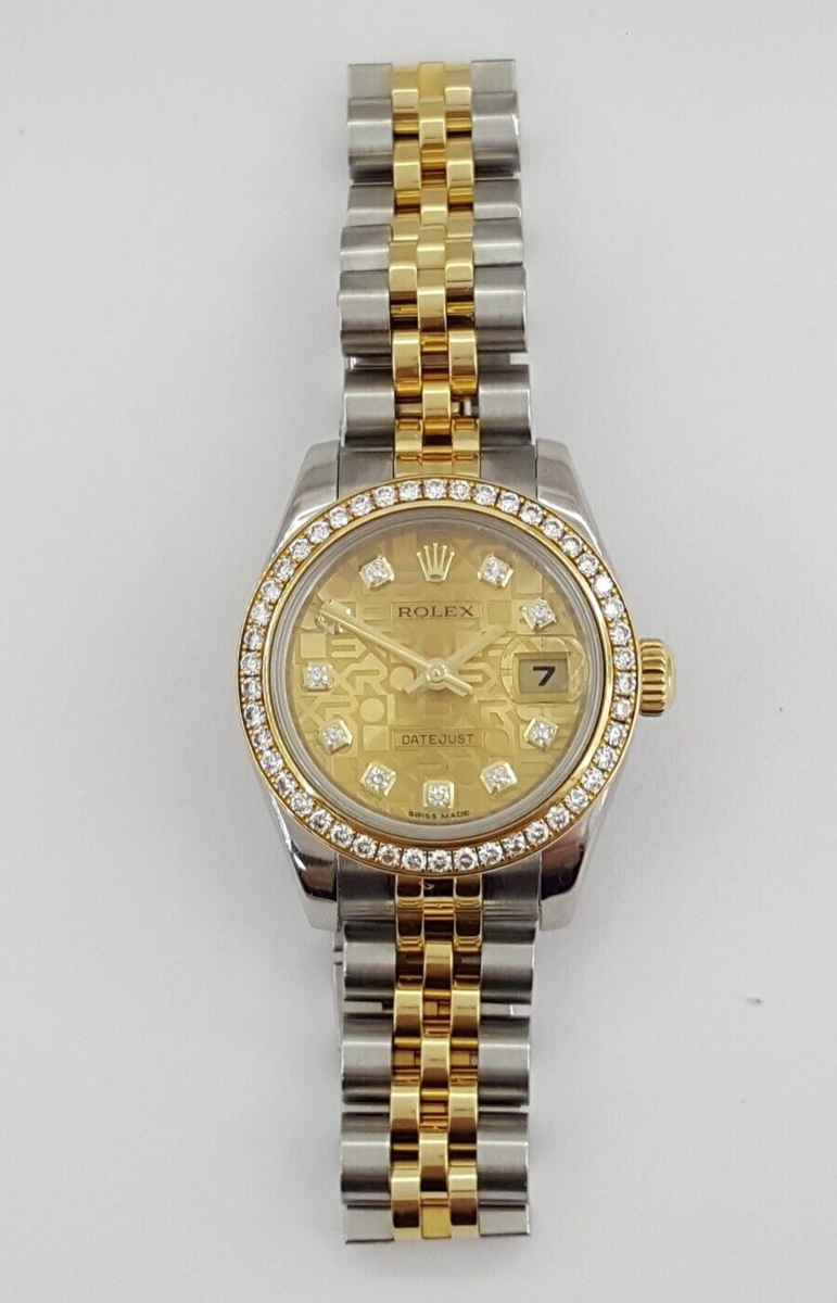 Rolex Lady DateJust 179383 SS 18K Jubilee 26 mm Factory Diamond