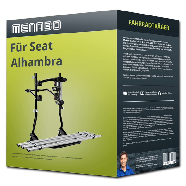 Menabo FahrradträGer Stand Up 2 Schwarz/Silber FüR Toyota Avensis Kombi Typ T22-image