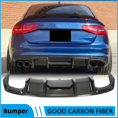For Audi A4 S-line S4 B8.5 2013-16 REAL CARBON Rear Bumper Diffuser Lip Body Kit