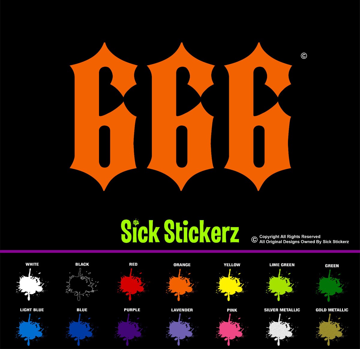 666 Satan Devil Evil Hell Vinyl Decal Bumper Sticker Car Windows