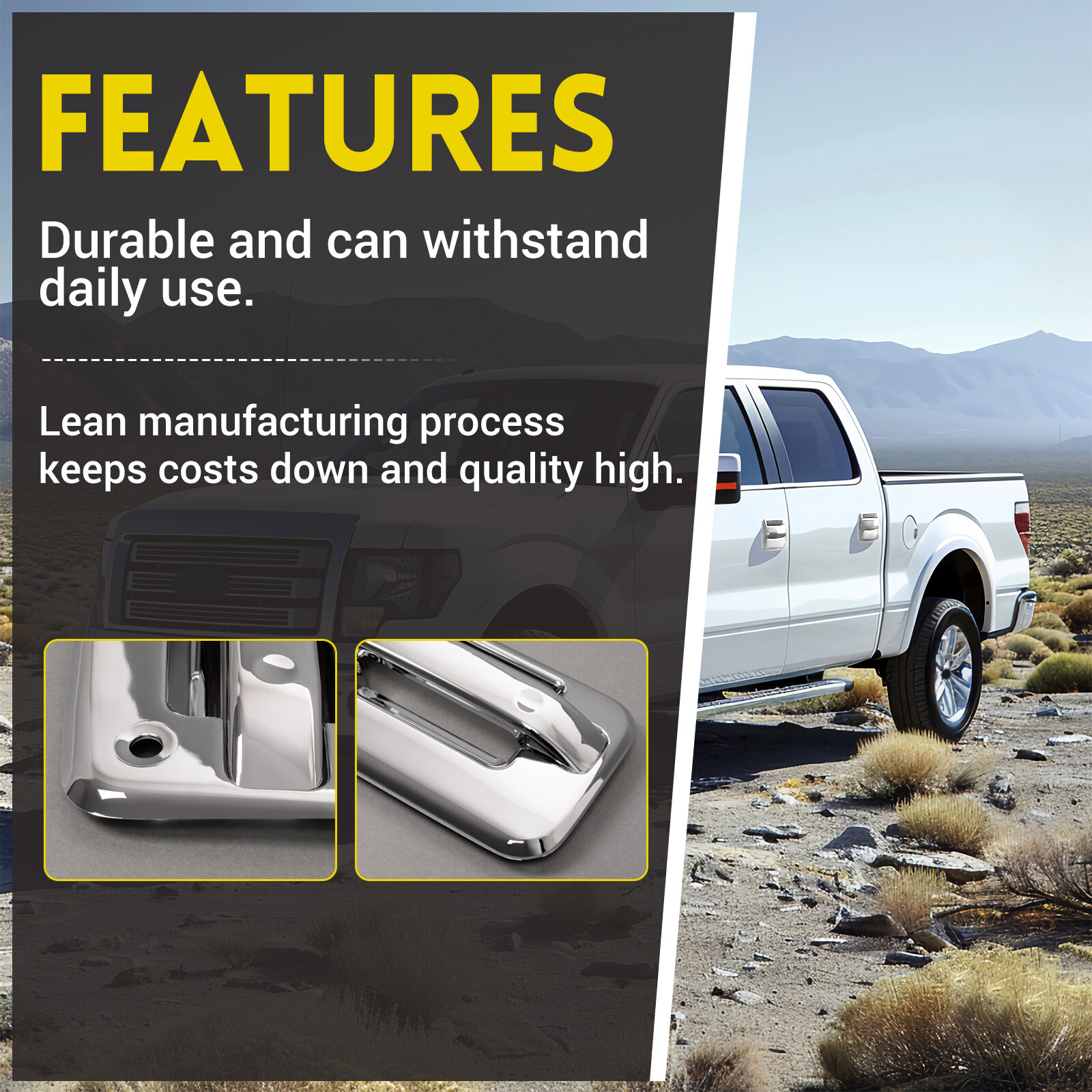 Fits 2004-2014 Ford F-150 F150 Chrome 4 Door Handle + Tailgate Handle Covers