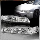 For 1990-1993 Acura Integra Chrome Housing 1-Piece Headlights W/Clear Reflector (For: Acura Integra)