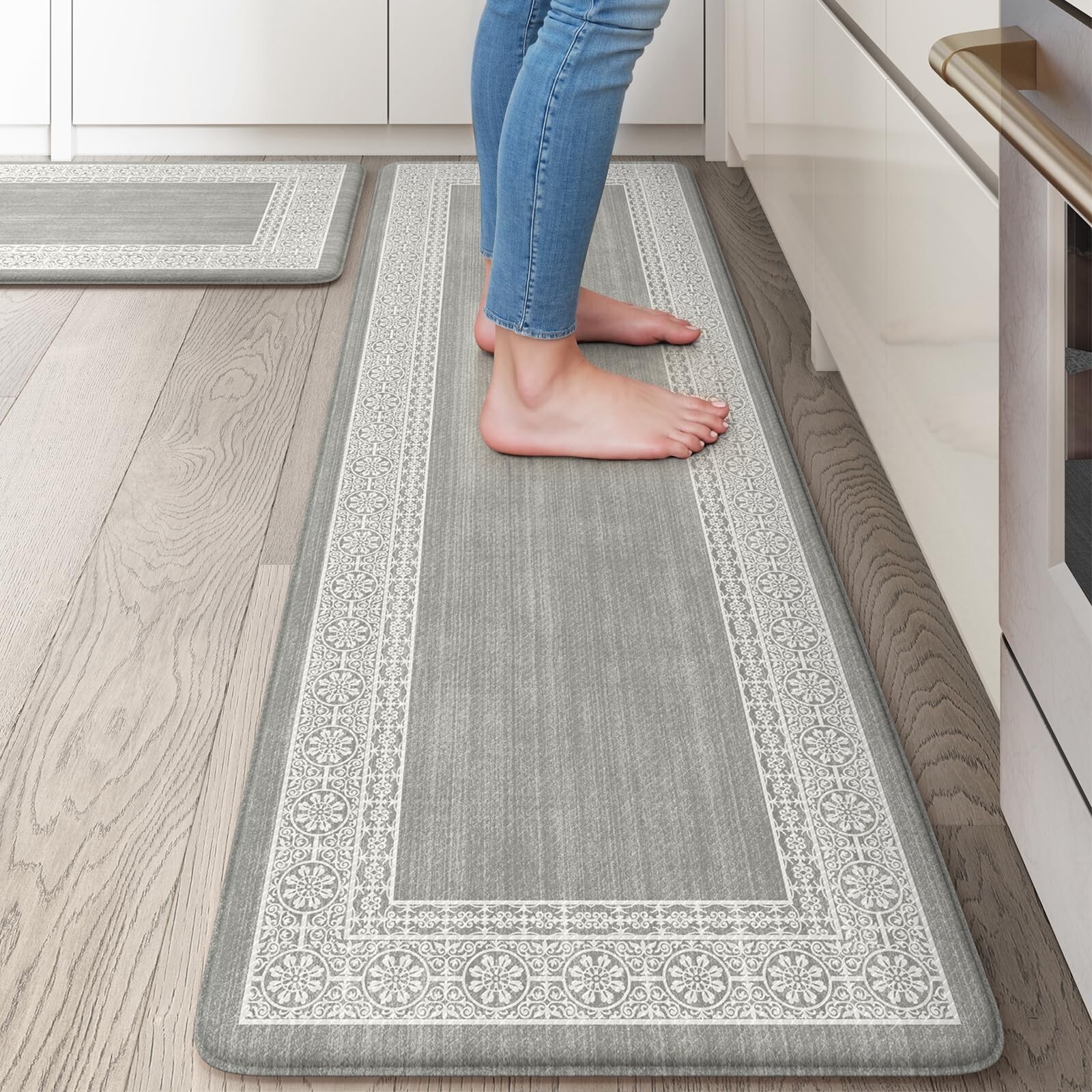Farmhouse Kitchen Rugs Sets of 2, Anti Fatigue Mats for Kitchen Floor Non Sli...