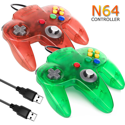 2 Pack USB N64 Controller Gamepad 64-bit Joystick für Windows PC MAC RaspberryPi