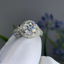 1.60Ct White Round CZ Stylish Engagement Wedding Ring Solid 925 Sterling Silver